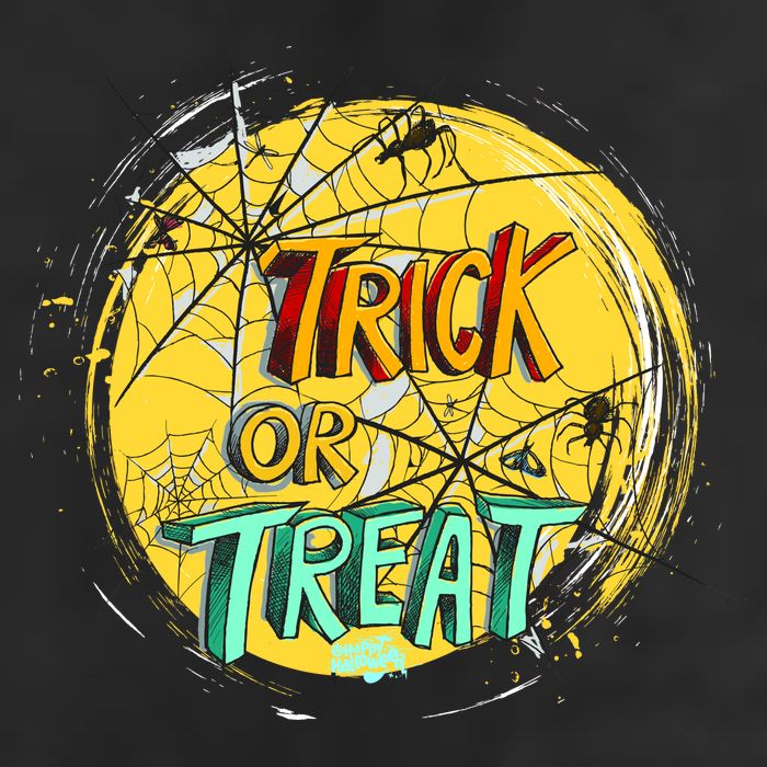 Trick or Treat Spider Web Golf Towel