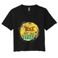 Trick or Treat Spider Web Women's Crop Top Tee