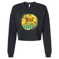 Trick or Treat Spider Web Cropped Pullover Crew