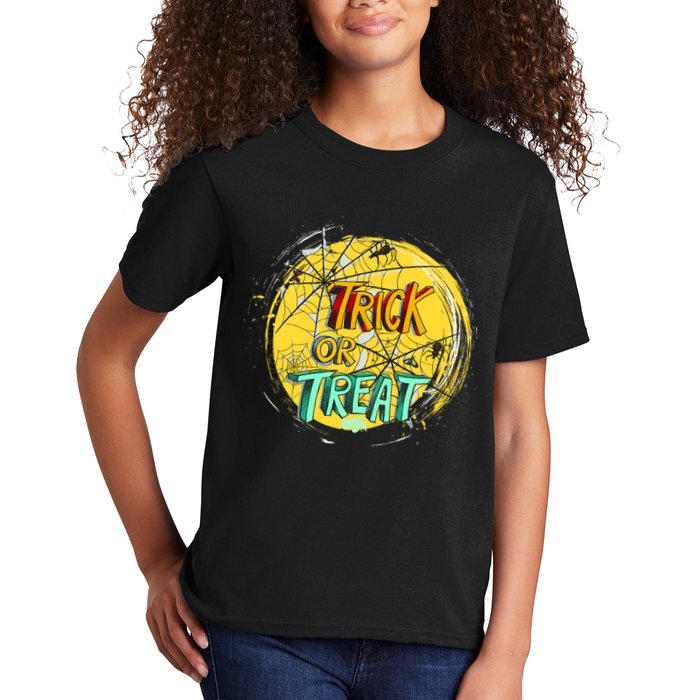 Trick or Treat Spider Web Kids T-Shirt