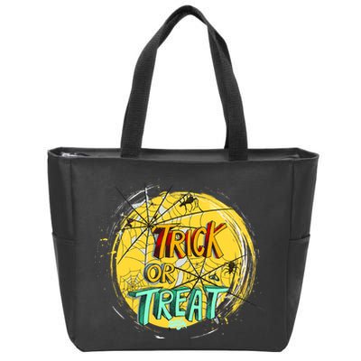 Trick or Treat Spider Web Zip Tote Bag