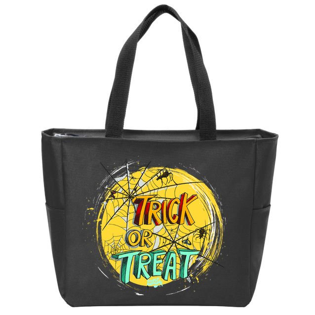 Trick or Treat Spider Web Zip Tote Bag