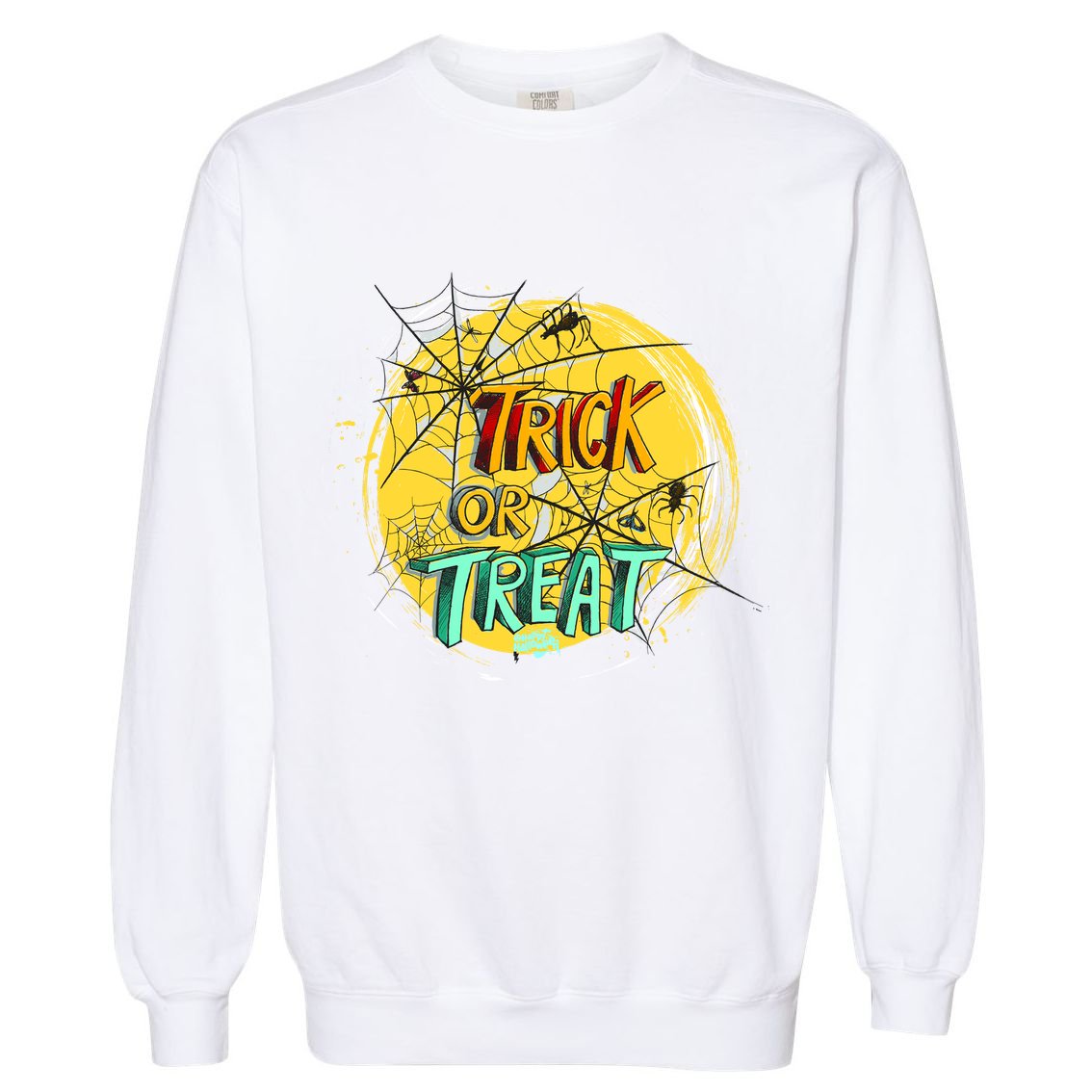 Trick or Treat Spider Web Garment-Dyed Sweatshirt