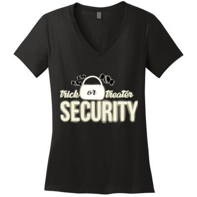 Trick or Treater Security Women's V-Neck T-Shirt