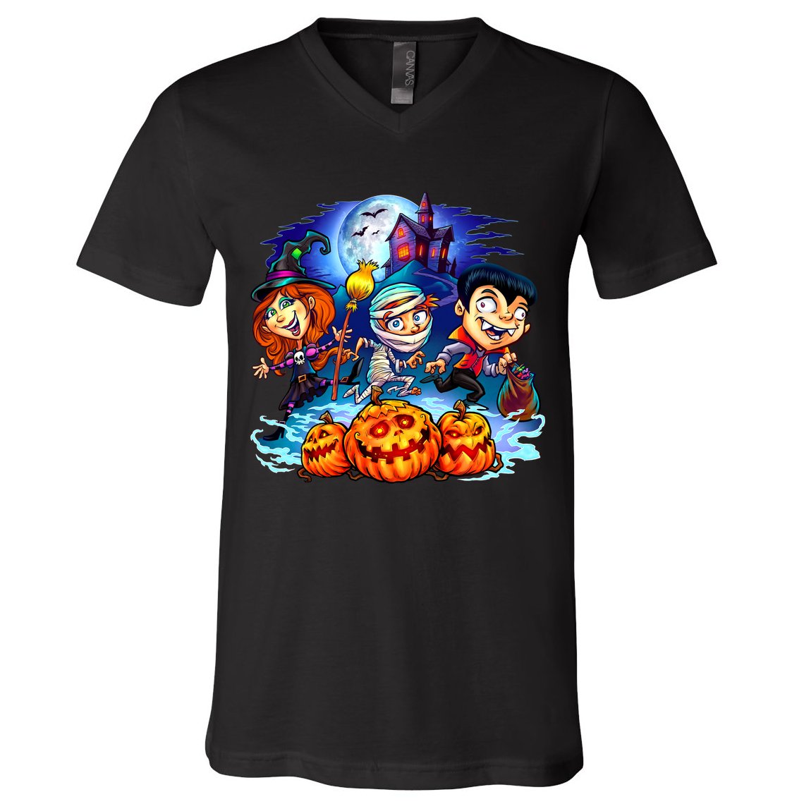 Trick-or-Treaters Halloween V-Neck T-Shirt