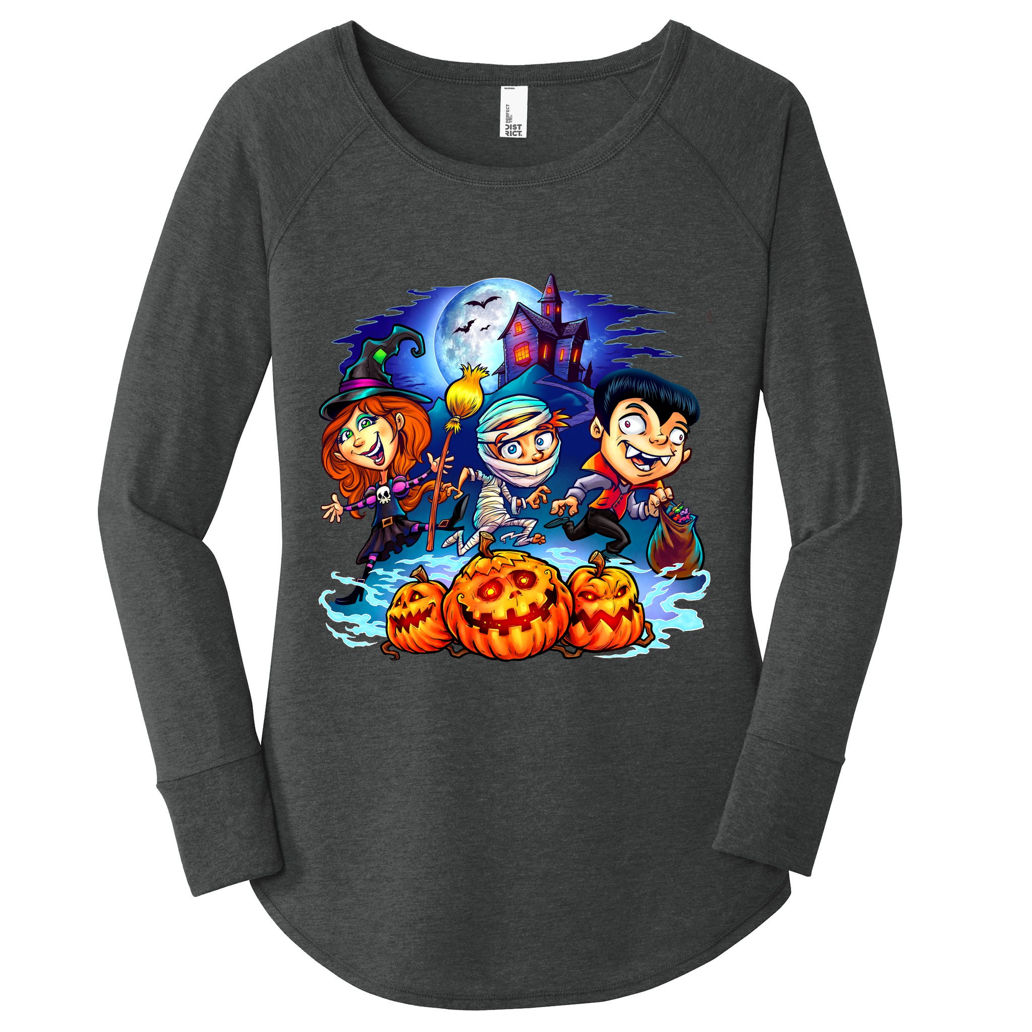 Trick-or-Treaters Halloween Women's Perfect Tri Tunic Long Sleeve Shirt