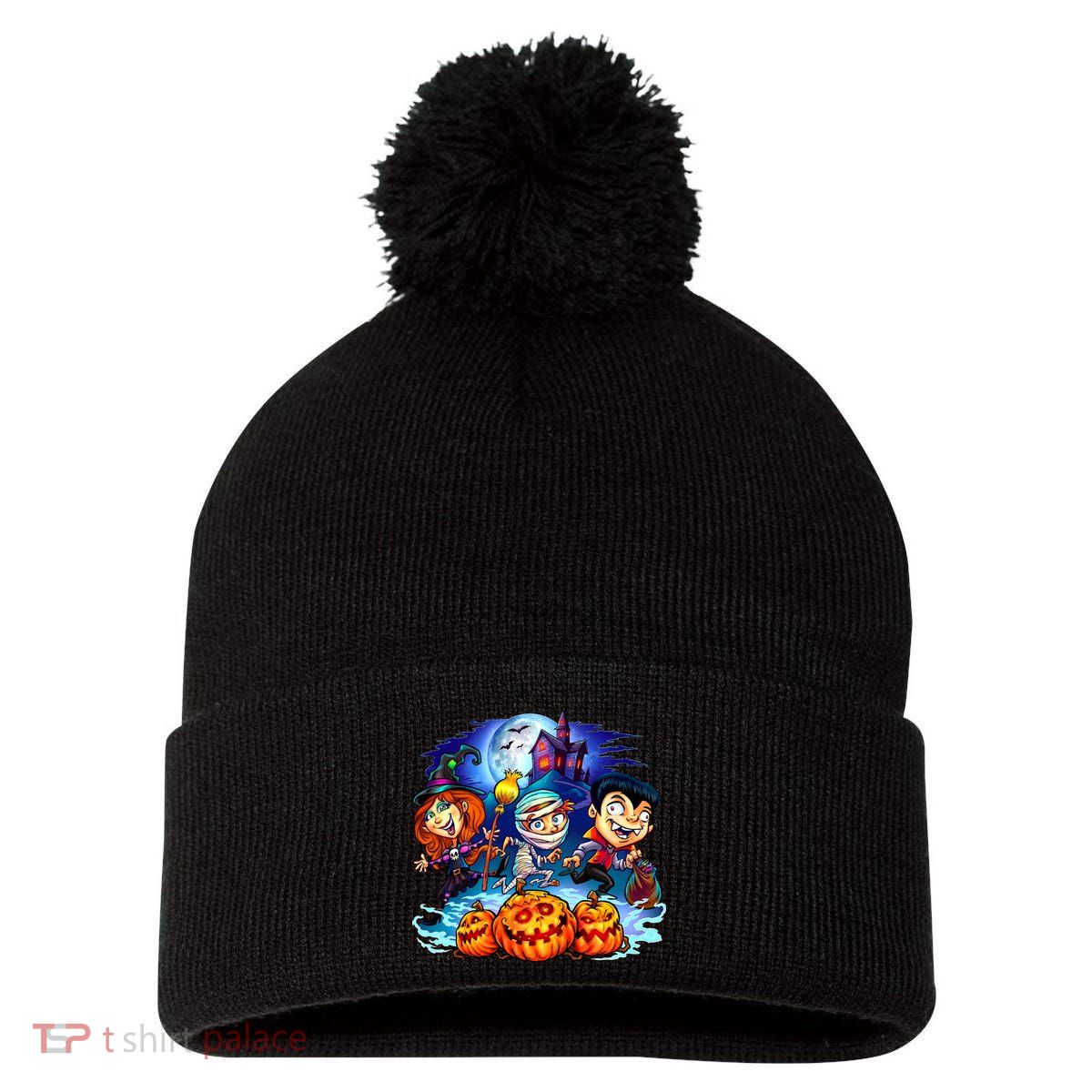 Trick-or-Treaters Halloween Pom Pom 12in Knit Beanie