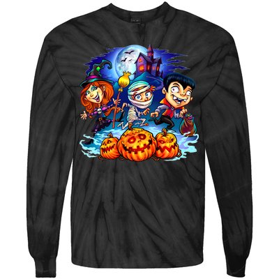 Trick-or-Treaters Halloween Tie-Dye Long Sleeve Shirt