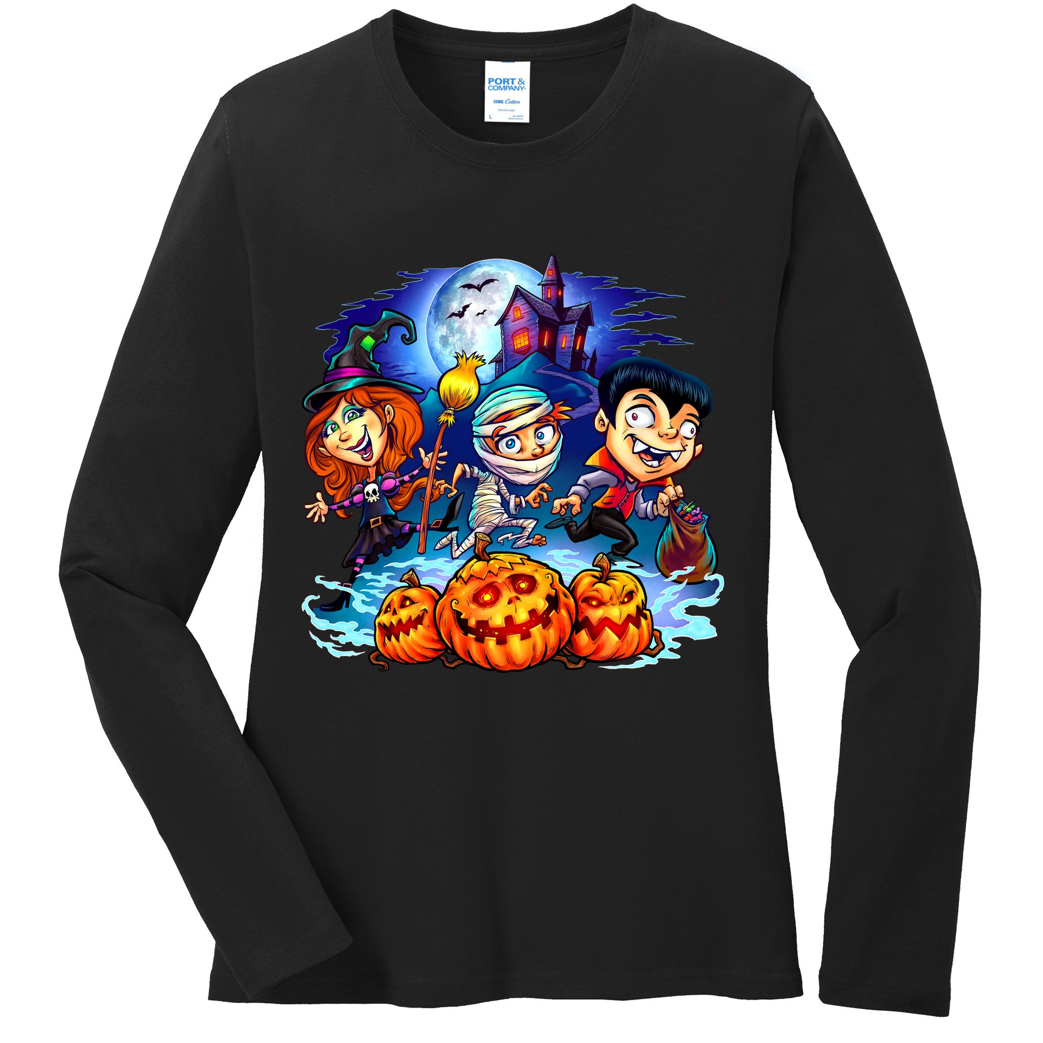 Trick-or-Treaters Halloween Ladies Long Sleeve Shirt