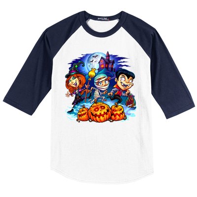 Trick-or-Treaters Halloween Baseball Sleeve Shirt