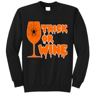 Trick or Wine Halloween Spider Web Sweatshirt