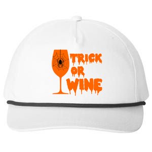 Trick or Wine Halloween Spider Web Snapback Five-Panel Rope Hat