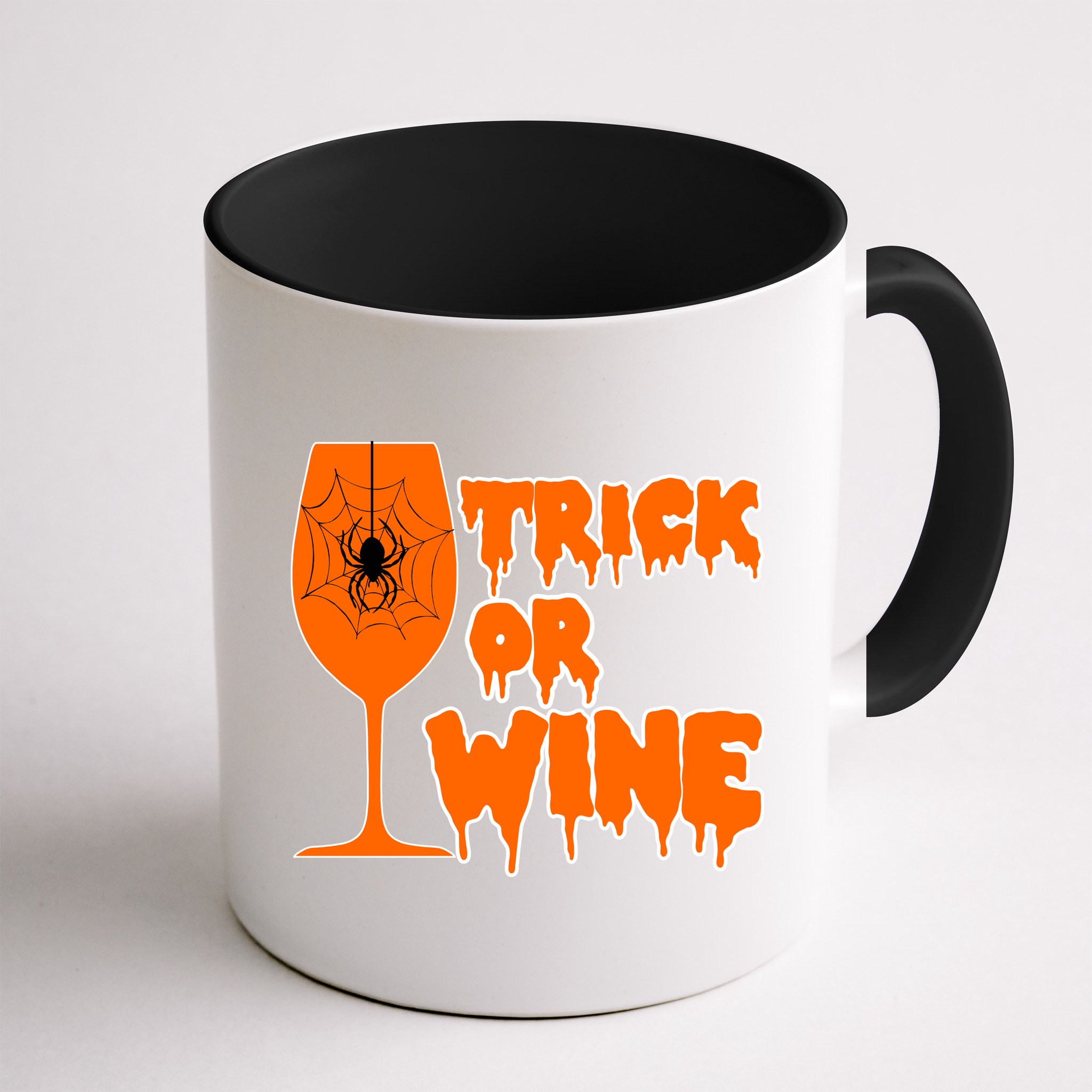 Trick or Wine Halloween Spider Web Mug