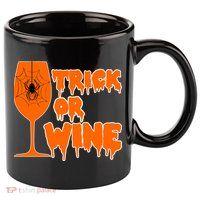 Trick or Wine Halloween Spider Web 11oz C Handle Ceramic Mug