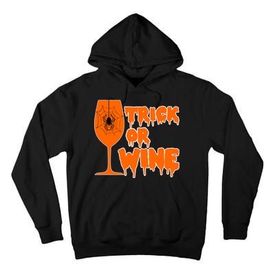 Trick or Wine Halloween Spider Web Tall Hoodie