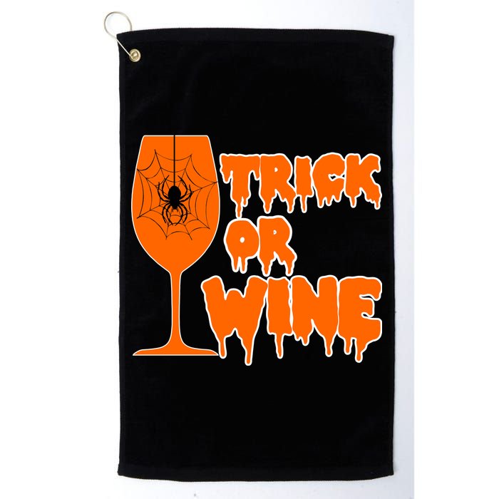 Trick or Wine Halloween Spider Web Golf Towel