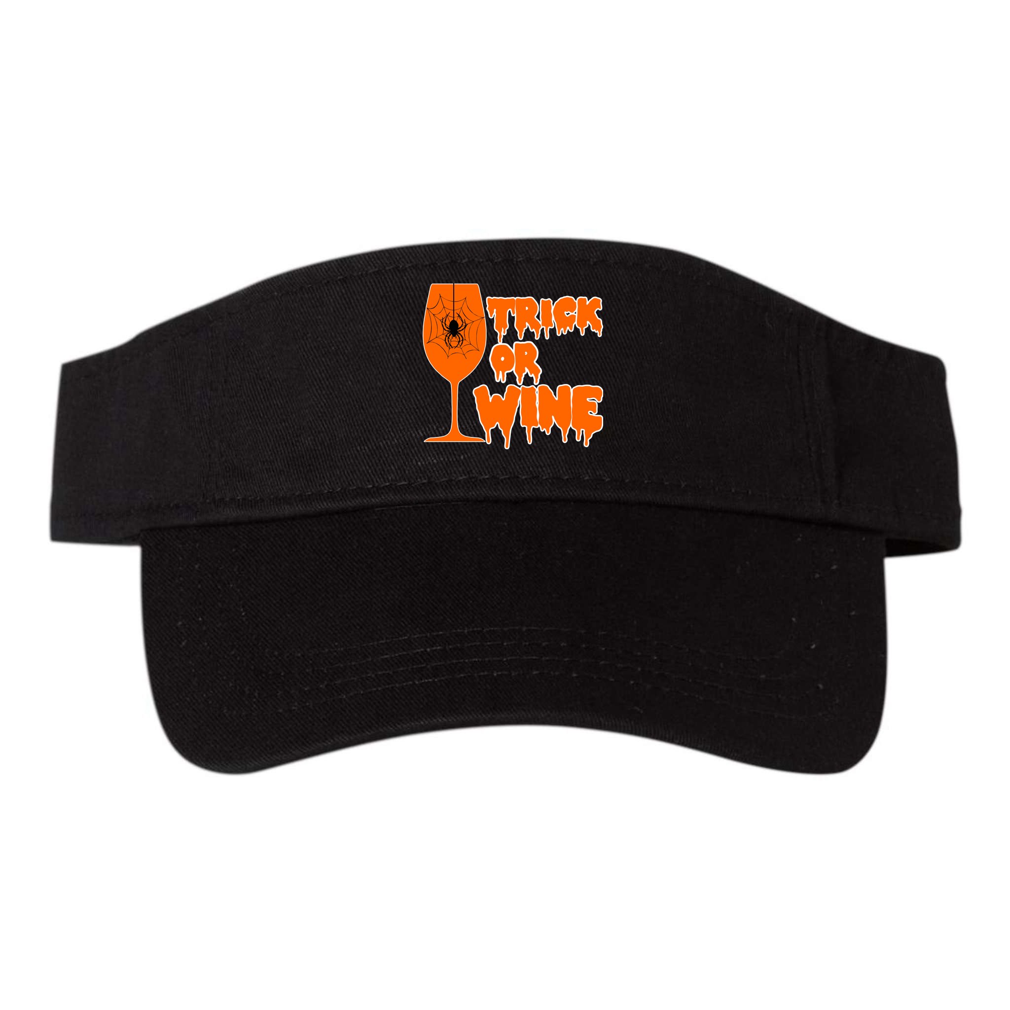 Trick or Wine Halloween Spider Web Visor