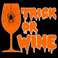 Trick or Wine Halloween Spider Web Cropped Pullover Crew