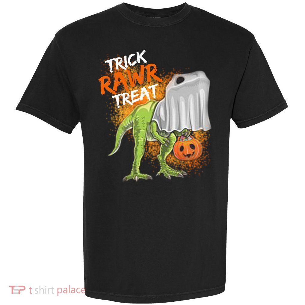Trick Rawr Treat Halloween T Rex Dinosaur Garment-Dyed Heavyweight T-Shirt