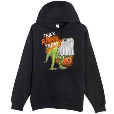 Trick Rawr Treat Halloween T Rex Dinosaur Premium Pullover Hoodie