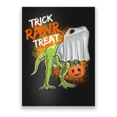 Trick Rawr Treat Halloween T Rex Dinosaur Poster