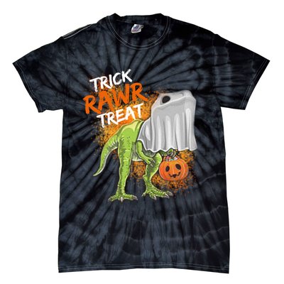 Trick Rawr Treat Halloween T Rex Dinosaur Tie-Dye T-Shirt
