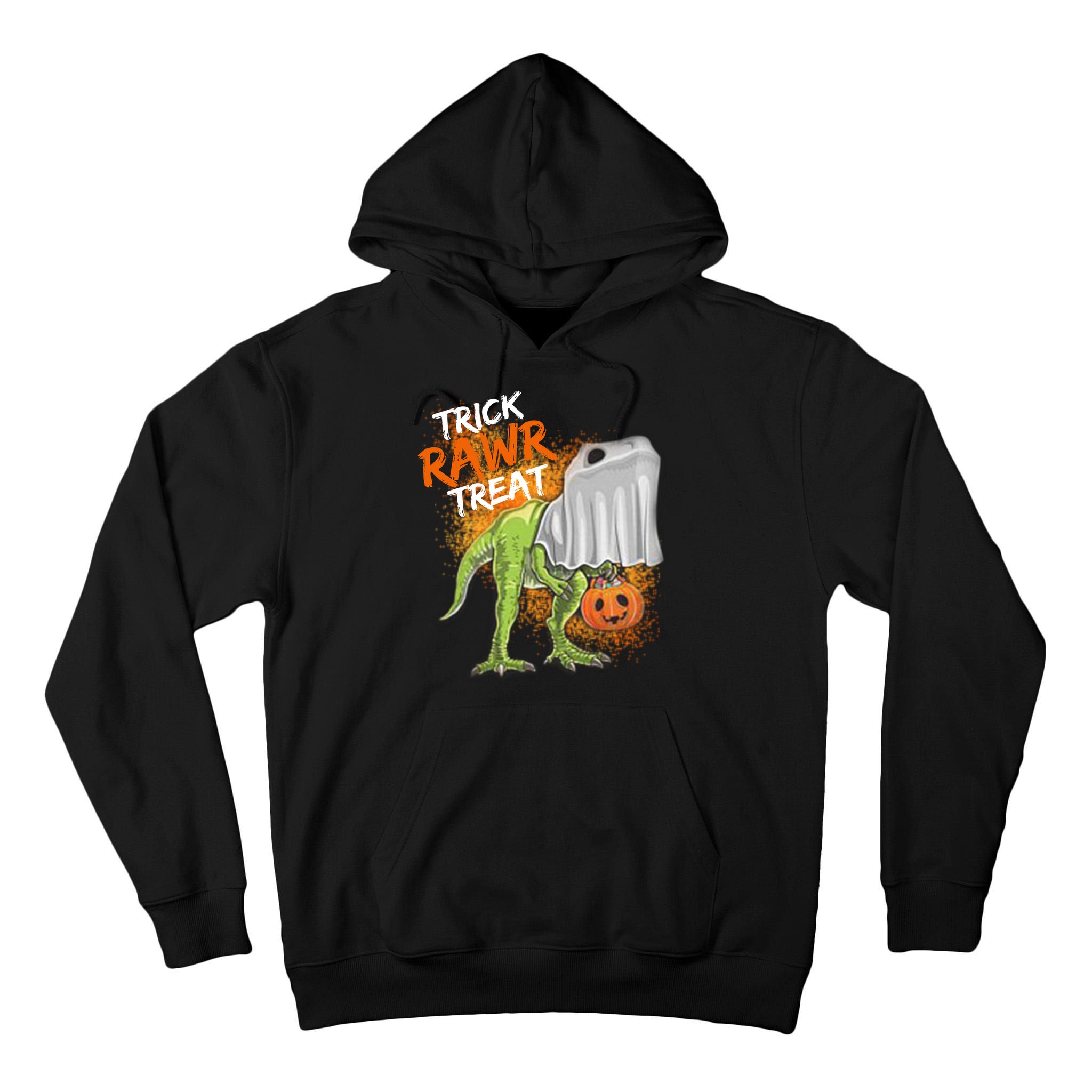 Trick Rawr Treat Halloween T Rex Dinosaur Tall Hoodie