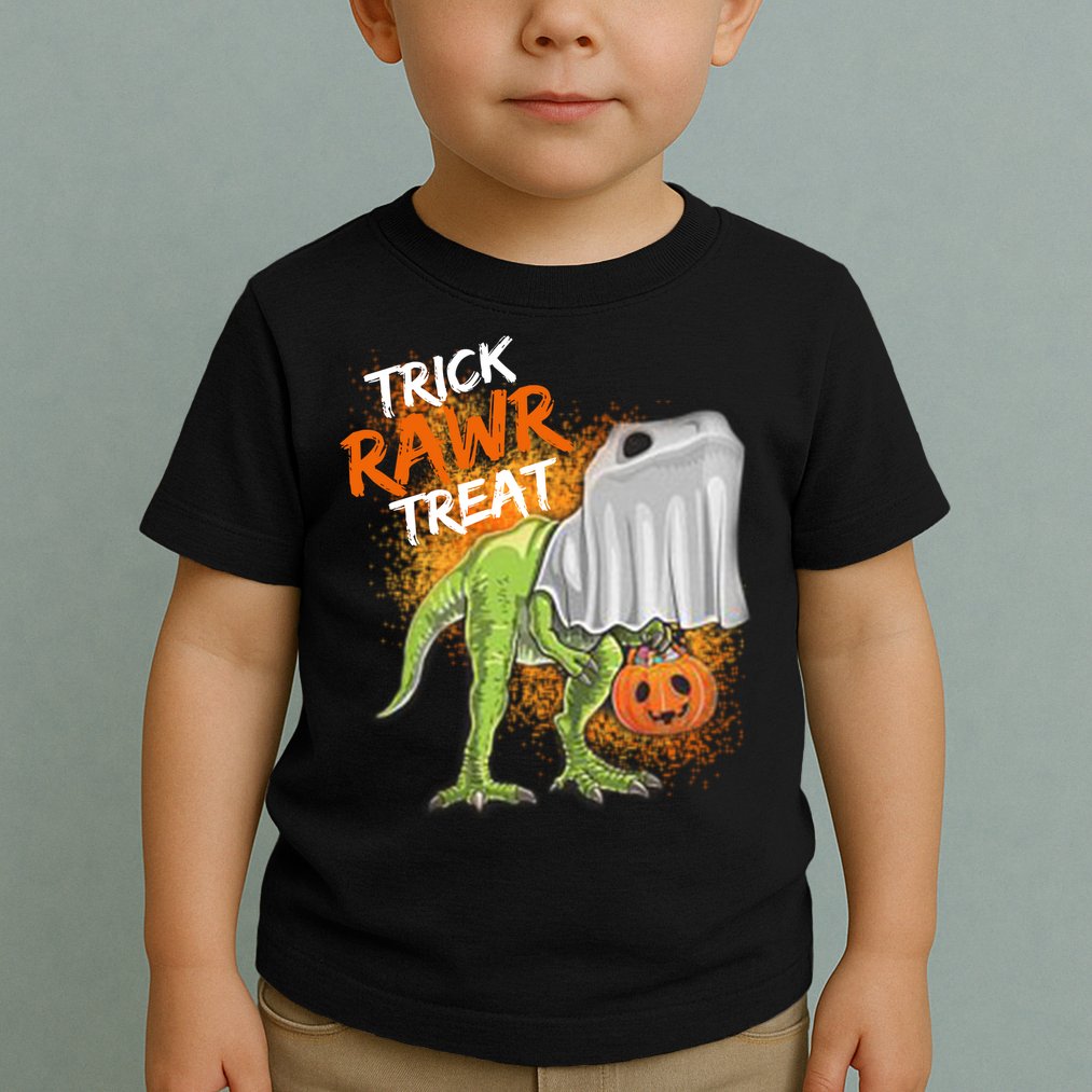 Trick Rawr Treat Halloween T Rex Dinosaur Toddler T-Shirt