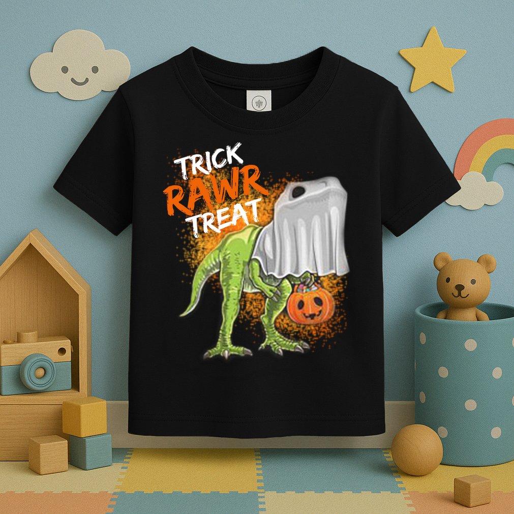 Trick Rawr Treat Halloween T Rex Dinosaur Toddler T-Shirt