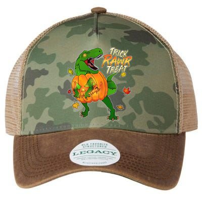 Trick RAWR Treat T-Rex Funny Halloween Legacy Tie Dye Trucker Hat