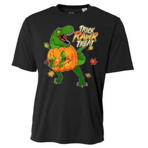 Trick RAWR Treat T-Rex Funny Halloween Cooling Performance Crew T-Shirt