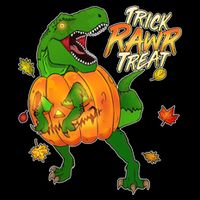 Trick RAWR Treat T-Rex Funny Halloween Cooling Performance Crew T-Shirt