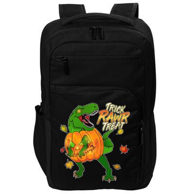 Trick RAWR Treat T-Rex Funny Halloween Impact Tech Backpack