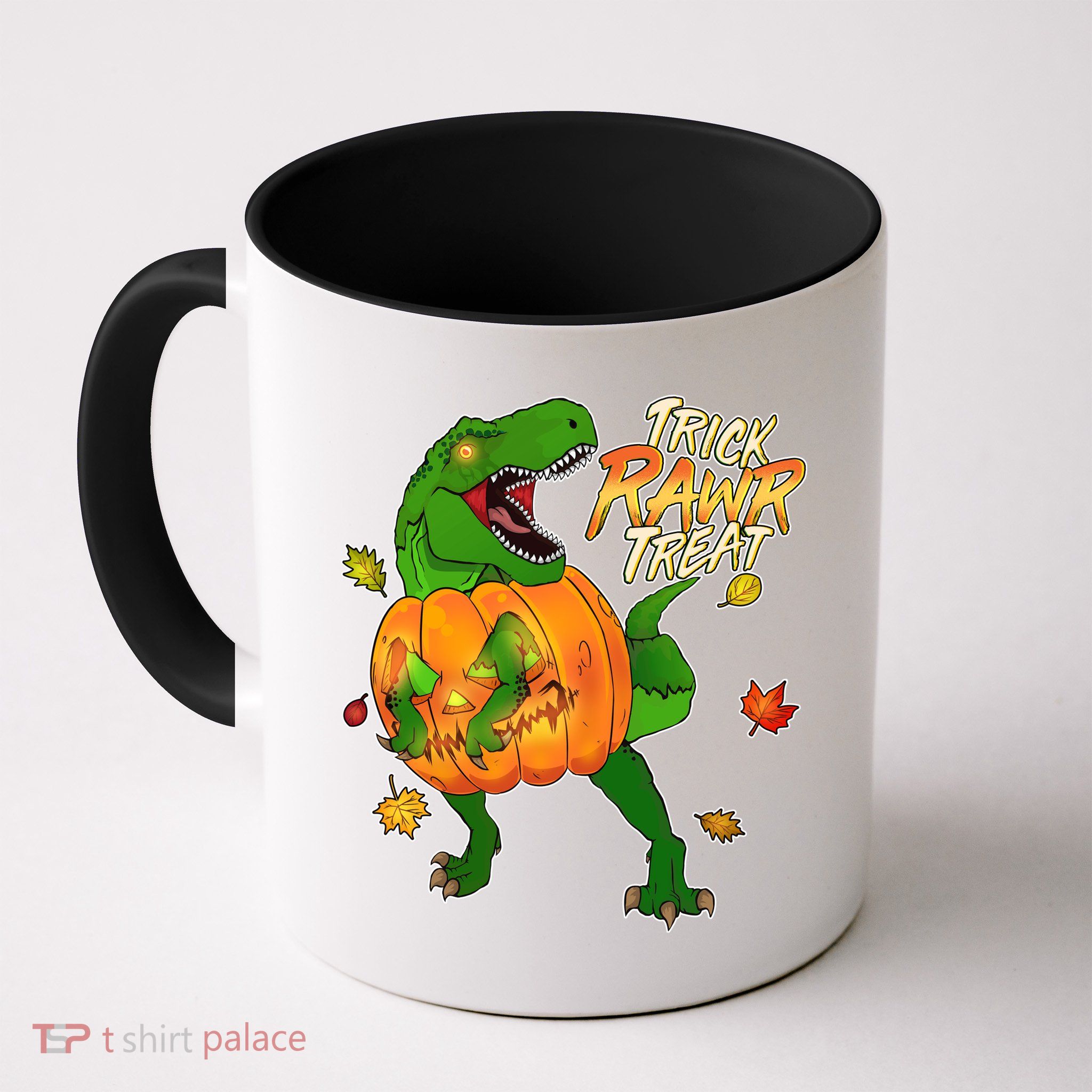 Trick RAWR Treat T-Rex Funny Halloween Mug