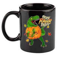 Trick RAWR Treat T-Rex Funny Halloween 11oz C Handle Ceramic Mug