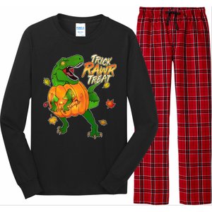 Trick RAWR Treat T-Rex Funny Halloween Long Sleeve Pajama Set