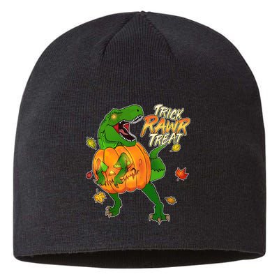 Trick RAWR Treat T-Rex Funny Halloween Sustainable Beanie