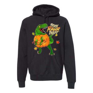 Trick RAWR Treat T-Rex Funny Halloween Premium Hoodie