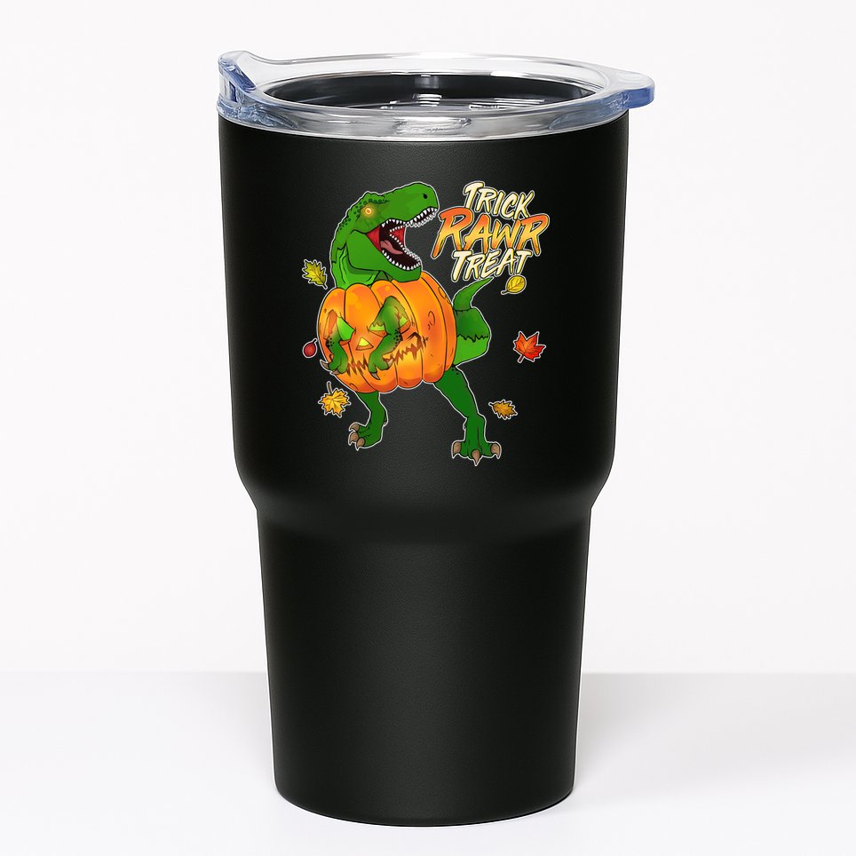 Trick RAWR Treat T-Rex Funny Halloween Tumbler