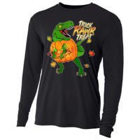 Trick RAWR Treat T-Rex Funny Halloween Cooling Performance Long Sleeve Crew