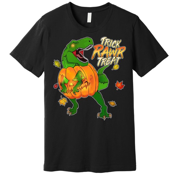 Trick RAWR Treat T-Rex Funny Halloween Premium T-Shirt