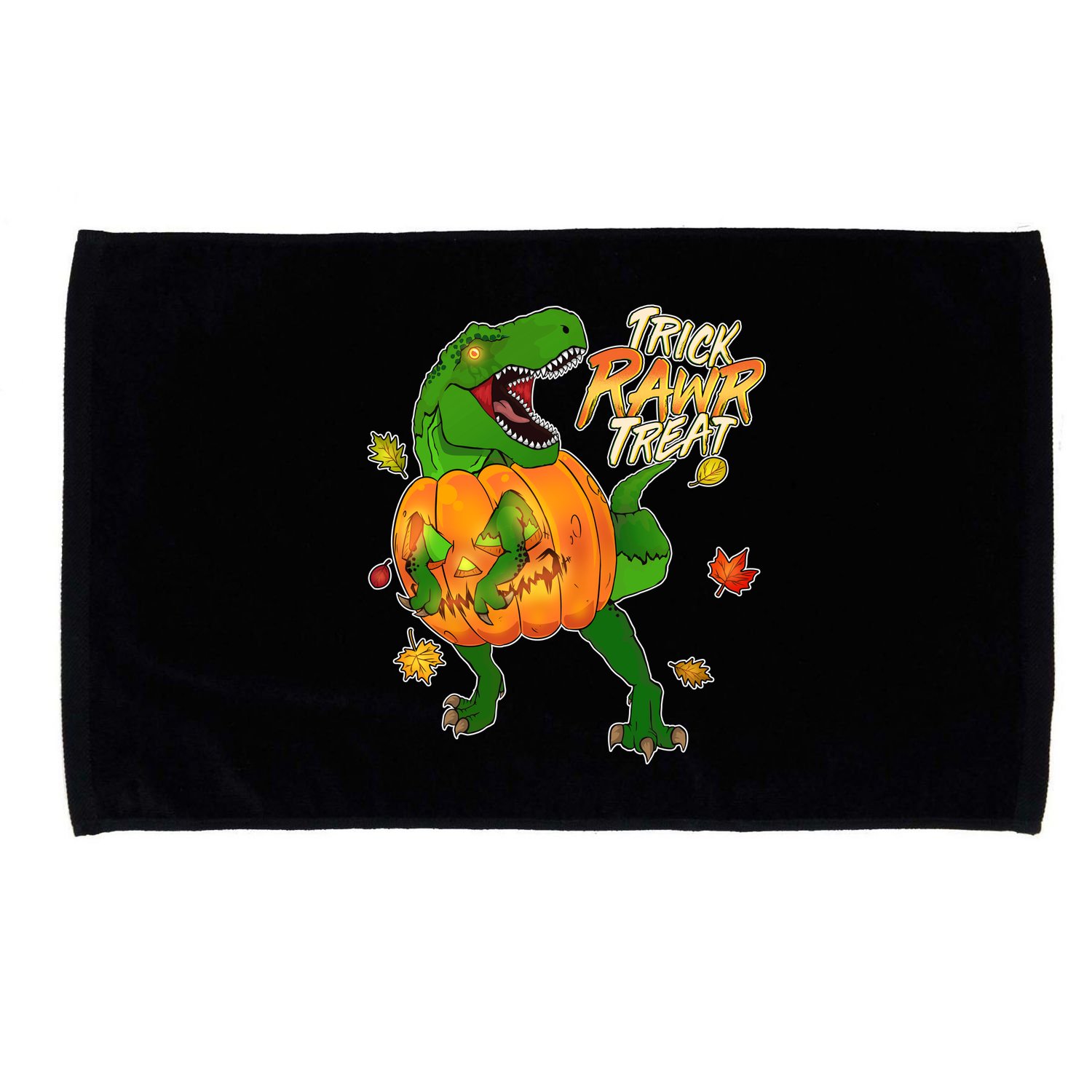 Trick RAWR Treat T-Rex Funny Halloween Microfiber Hand Towel