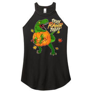 Trick RAWR Treat T-Rex Funny Halloween Women's Perfect Tri Rocker Tank