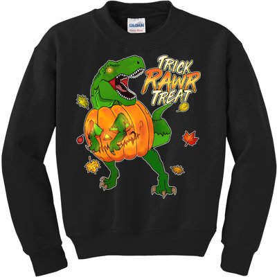 Trick RAWR Treat T-Rex Funny Halloween Kids Sweatshirt