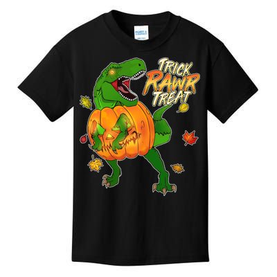 Trick RAWR Treat T-Rex Funny Halloween Kids T-Shirt