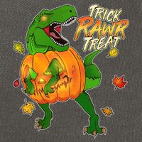 Trick RAWR Treat T-Rex Funny Halloween Cotton Canvas Backpack