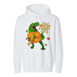 Trick RAWR Treat T-Rex Funny Halloween Garment-Dyed Fleece Hoodie