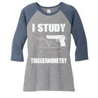 Triggernometry Pistol Women's Tri-Blend 3/4-Sleeve Raglan Shirt