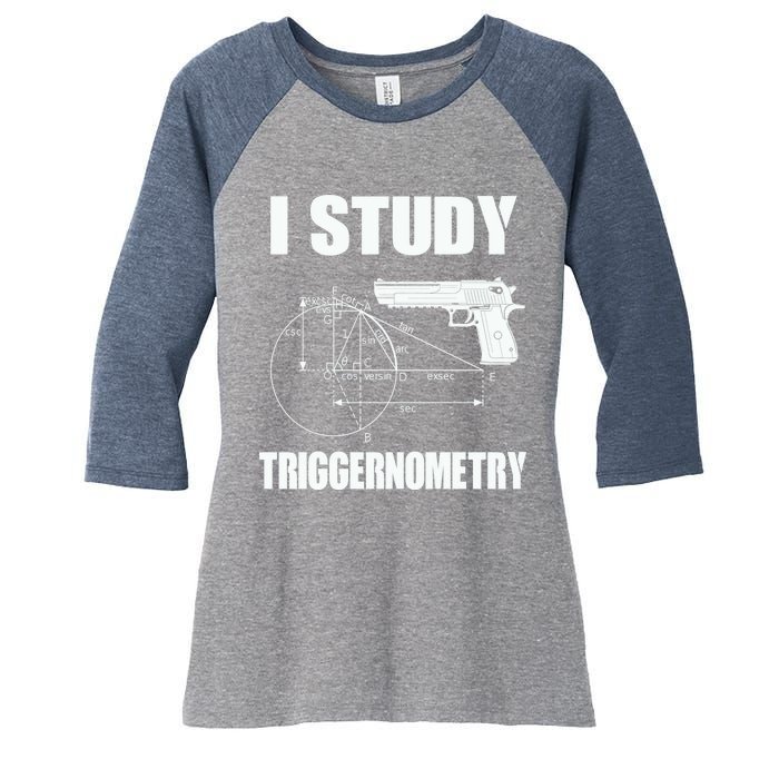 Triggernometry Pistol Women's Tri-Blend 3/4-Sleeve Raglan Shirt