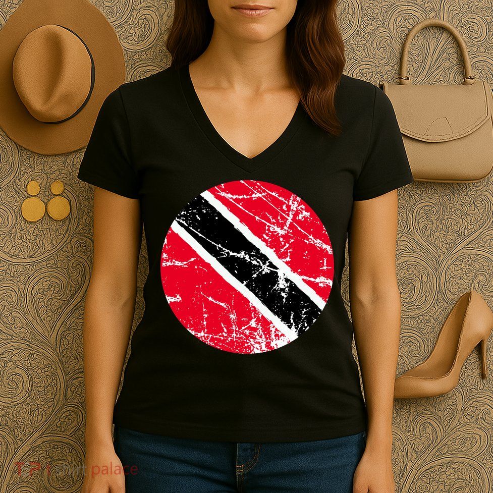 Trinidad Retro Logo Women's V-Neck T-Shirt